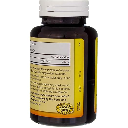 Nature's Blend Folic Acid 1000 mcg - 1000 Tablets Pack of 3