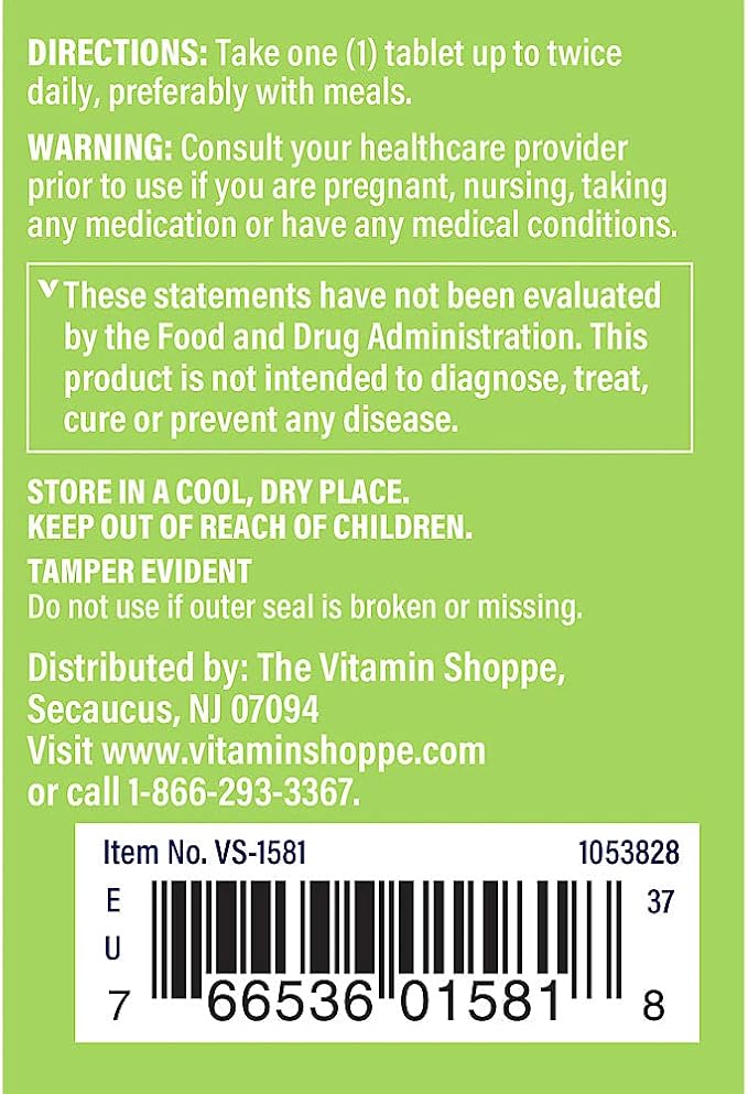 The Vitamin Shoppe Liver Support with Milk Thistle - 80% Silymarin Antioxidant | Hepatic Health &amp Detox | 100 Tablets | Liver Wellness