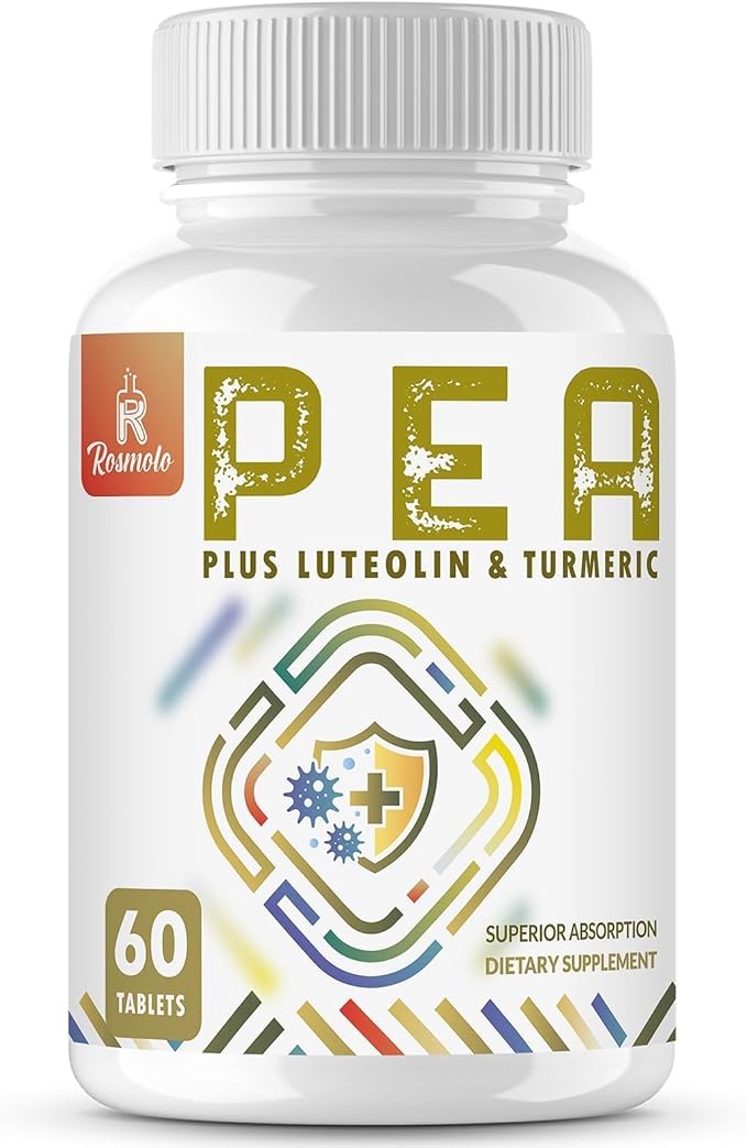 1500 MG Palmitoylethanolamide with Luteolin 98% &amp Turmeric High Absorption Micronized Pea Supplement for Discomfort Management- USA Made - 60 Tablets