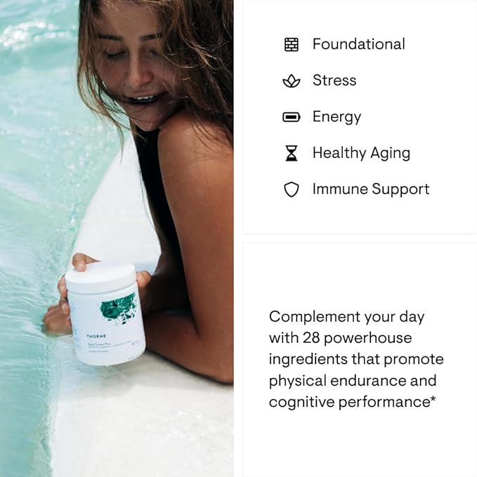 THORNE - Energy Bundle - Daily Greens Plus &amp Basic B Complex - Promotes Cellular Energy and Physical Endurance - 30 Servings