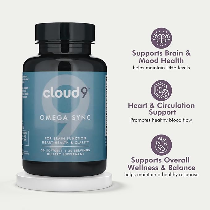 Omega Sync – Triple Strength Omega 3 Fish Oil with EPA &amp DHA – Heart Brain &amp Mood Support – Lemon Flavor Burpless Capsules
