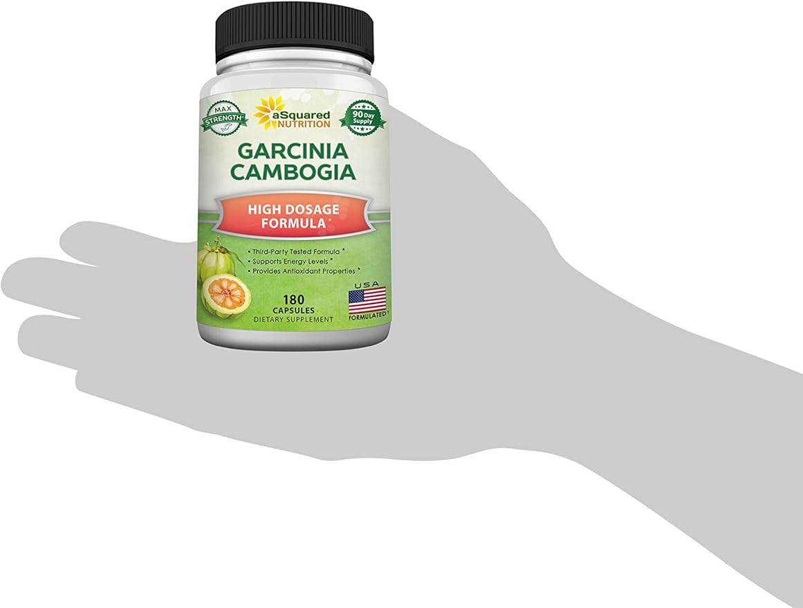aSquared Nutrition Garcinia Cambogia 1600mg-180 Capsules-Natural Pure Extract Pills for Brain Health- Standardized Ultra HCA &amp Garcinia Cambogia Supplement Alternative to Gummies Drops Tea &amp