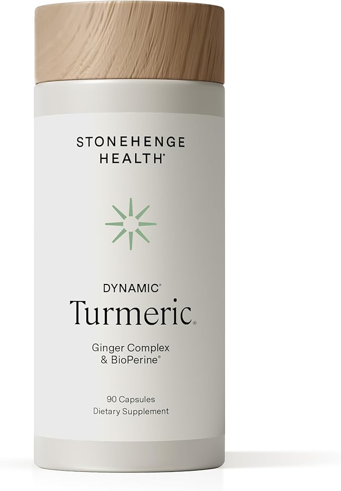 Stonehenge Health Dynamic Turmeric Curcumin with Ginger - High Potency - 1650 mg Turmeric with 95% Curcuminoids &amp BioPerine 90 Vegetarian Capsules