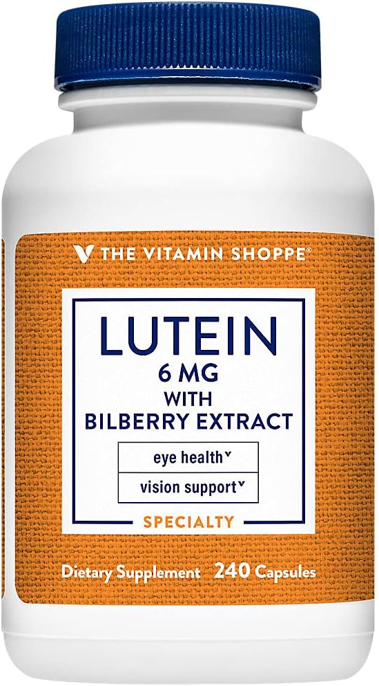 The Vitamin Shoppe Lutein - Eye Health Vision Support &amp Blue Light Protection Carotenoid Antioxidant (240 Capsules)
