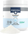 FREEDA Pure Myo-Inositol Powder – Vitamin B8 for Hormone Mood &amp Cellular Health – Supports Fertility Focus Energy &amp Nervous System Function – Kosher Vegan Non-GMO Gluten-Free (4 oz)