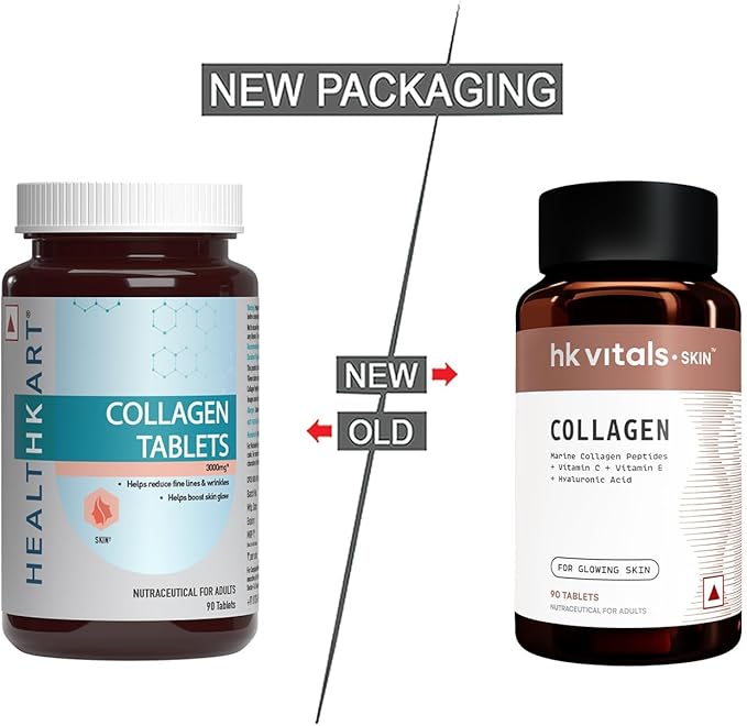 Collagen Tablets (90 Tablets) | 3000mg | Marine Collagen Peptides | Vitamin C E Biotin with Hydrolyzed Peptides