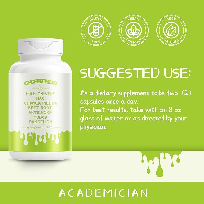 Beet Root Capsules with Dandelion Root Capsules Milk Thistle NAC Tudca Artichoke Extract Supplement - 120 Count