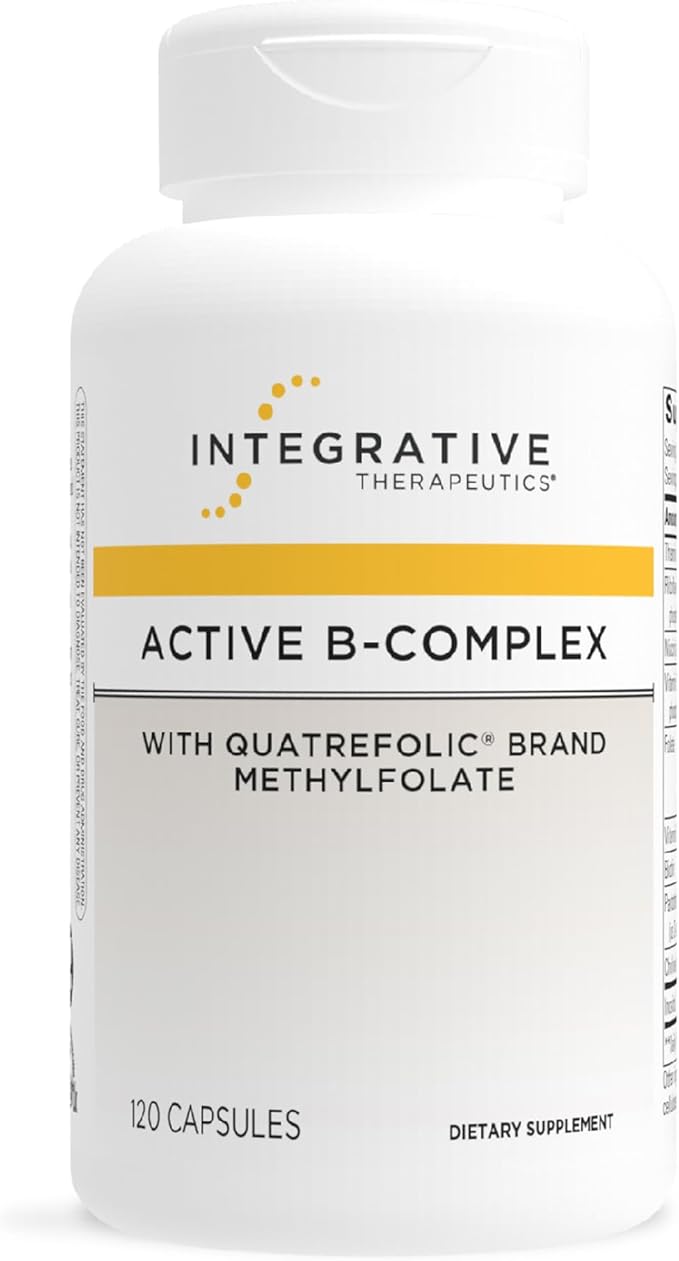 Integrative Therapeutics Active B-Complex - with Choline and Methylfolate - Cellular Energy Immune Function &amp Heart Health Support with Vitamins B2 B6 &amp B12*-Gluten-Free - 120 Capsules (60 S