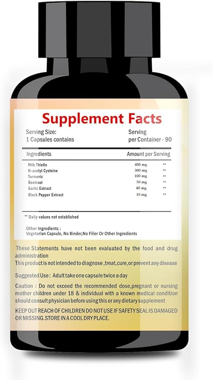 Viva Liver Detox Supplement Ayurvedic 1000mg with Milk Thistle for Liver Cleanse Metabolism Boost and Digestion Support - 90 Capsules