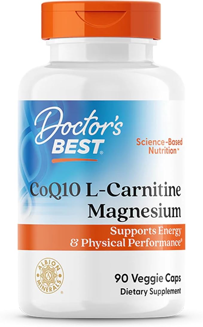 Doctor's Best Coq10/l-Carnitine/Magnesium Unique Blend Supports Energy Muscle Mass &amp Muscle Recovery Veggie Caps 90Count