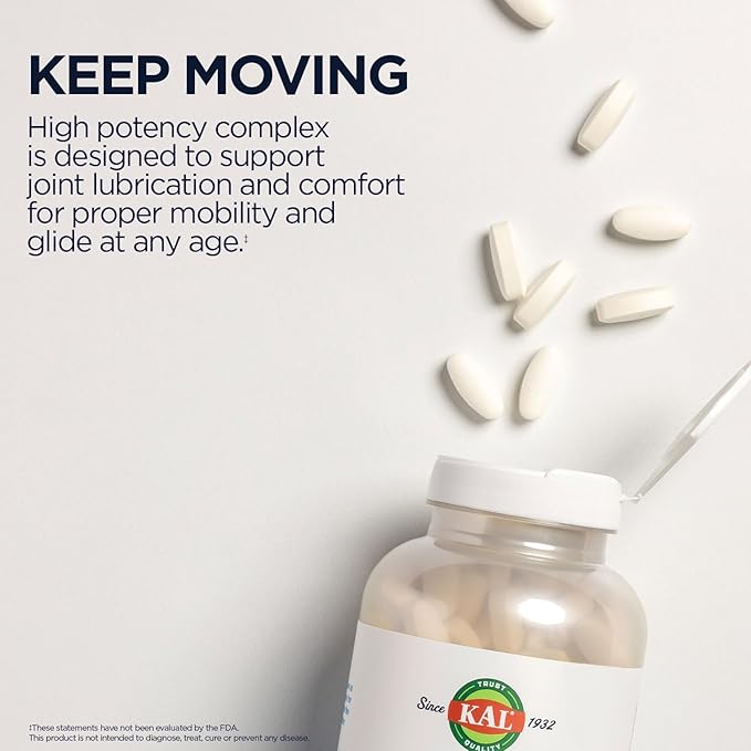KAL Glucosamine Chondroitin MSM Joint Support Supplement for Women and Men 1500mg Glucosamine Sulfate 1200mg Chondroitin 1500mg MSM Rapid Disintegration 60-Day Guarantee 30 Servings 90 Tablets