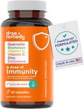A Dose of Immunity Quercetin with Vitamin C and Zinc Vitamin D 500mg Quercetin Bromelain with Echinacea &amp B Vitamins (60 Count)