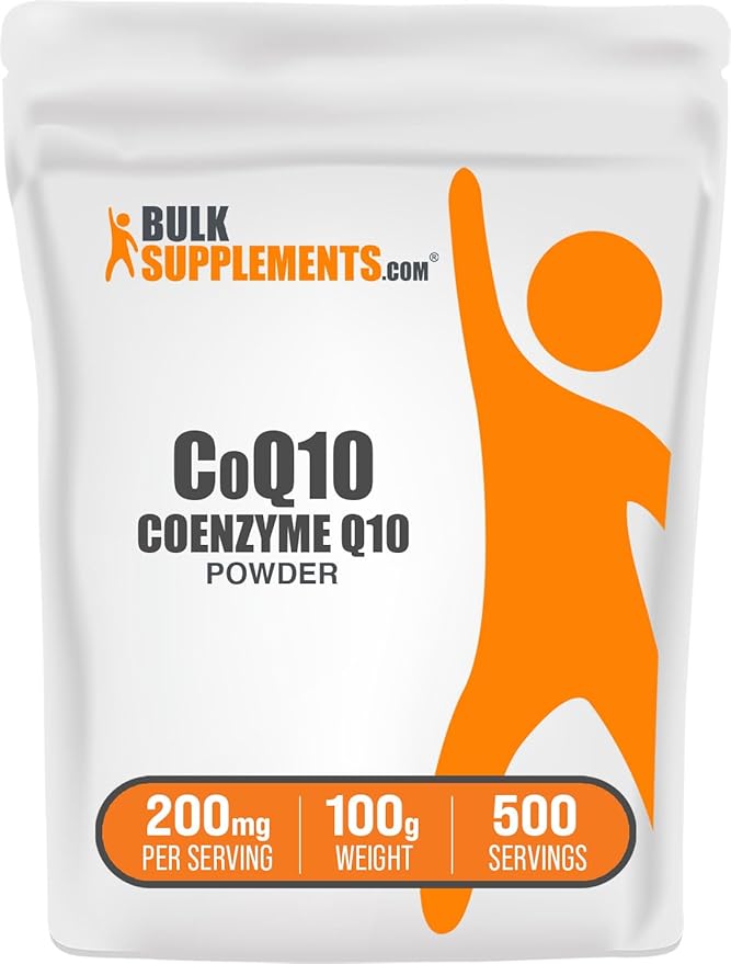 BulkSupplements.com Coenzyme Q10 Powder - Coenzyme Q10 200mg Supplement Nutritional Supplement - Gluten Free 200mg per Serving 100g (3.5 oz) (Pack of 1)
