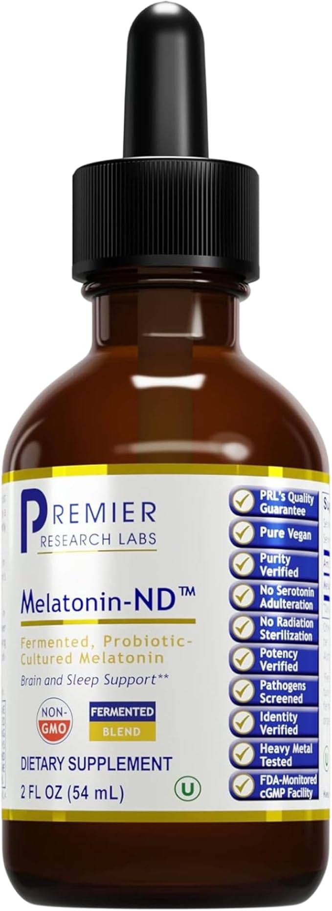Premier Research Labs Melatonin-ND - Melatonin Liquid Liquid Melatonin for Adults Sublingual Melatonin Drops Made with Organic Ingredients Vegan Friendly - 2 Fl Oz (54 Servings)