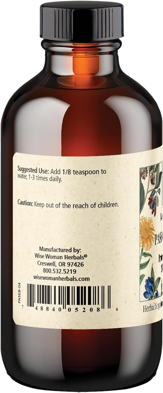 Wise Woman Herbals Passionflower Botanical Syrup (Formerly Solid Extract) 4:1 Alcohol-Free Extra Strength Traditional Herbal Extract Pure Non-GMO 8 Fl Oz
