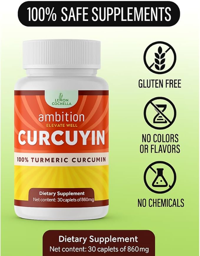 CURCUYIN Turmeric | Capsulas de Curcuma Organica: Potente Formula Antioxidante | Apoyo para Inflamacion y Digestion | 860 mg 30 caps