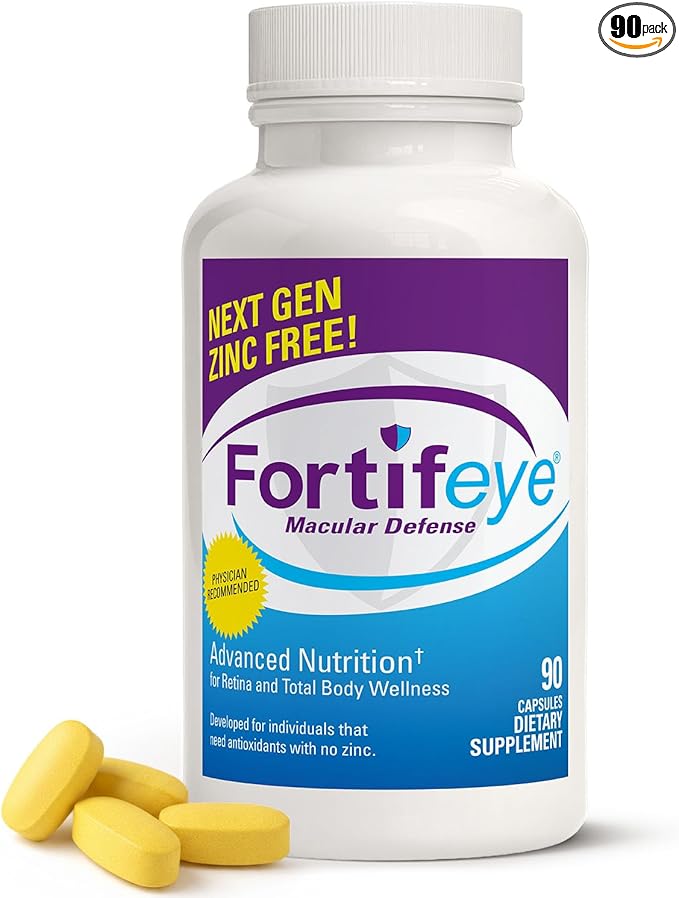 Fortifeye Vitamins Macular Defense Multivitamin-30 Day Supply 90 Tablets (Zinc Free) All Natural Total Body &amp Eye Vitamins for Vision Pure Macular Support Formula Complex Eye Vitality Suppleme