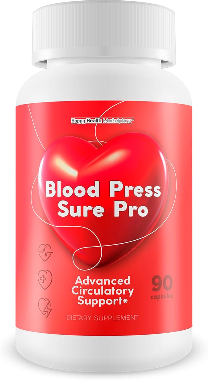 Blood Press Sure Pro With Magnesium 12 - Our Best Circulation Support Pressure Supplement - Circulation Vitamin Blood Flow - High Pressure Pills - Blood Flow Vasodilator Blood Circulation Supplements