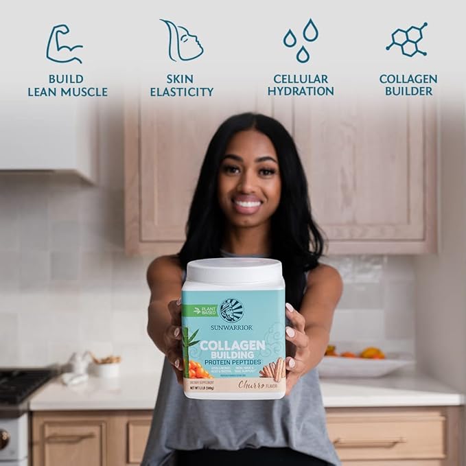 Vegan Collagen Protein Powder for Women Silica Plant Based Collagen Powder Churro Flavor with Vegan Hair Skin and Nails Vitamins Non-GMO No Added Sugar Soy Dairy &amp Gluten Free (Churro 20 Servings