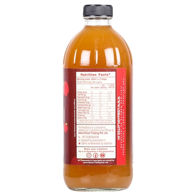 Urban Platter Apple Cider Vinegar with Mother 473ml (Raw Unfiltered and with The Mother)
