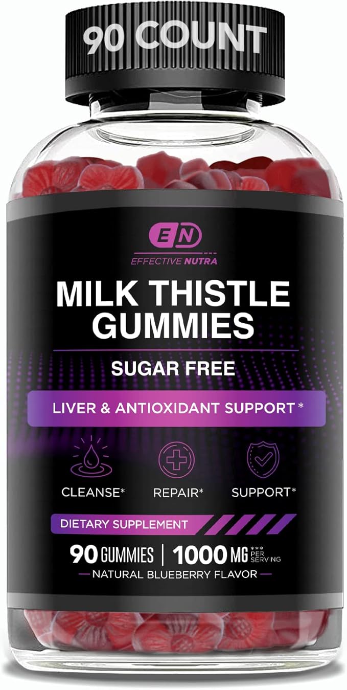 EFFECTIVE NUTRA Ashwagandha Gummies &amp Milk Thistle Gummies
