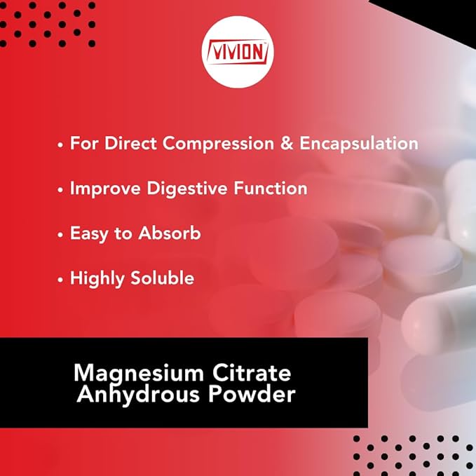 Magnesium Citrate Anhydrous Powder USP Grade - 5 kg (11 lb) - Fine Mesh Water Soluble Supplement for Capsule &amp Tablet Formulations