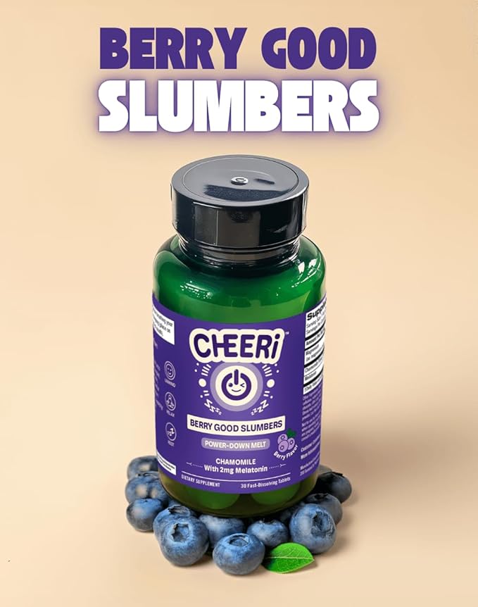 Berry Good Slumbers Melt Sleep Support Supplement with Melatonin Magnesium and Chamomile