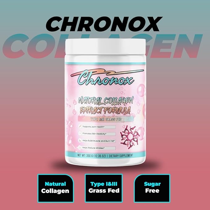 Chronox Collagen Peptides Powder – Hydrolyzed Collagen for Skin Hair Nails &amp Joints – Unflavored Grass-Fed Easy to Mix – 16 oz