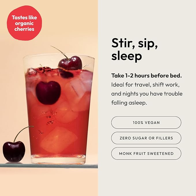 Moon Juice Sleepy Magnesi-Om - Magnesium Sleep Supplement Powder with L-Theanine &amp Plant-Based Low Dose Melatonin Sugar-Free Bedtime Drink Mix for Deep Sleep w/o Grogginess Cherry 35 Servings