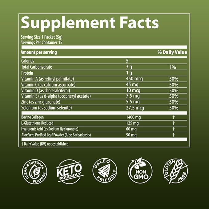 Qure Collagen Powder for Women | L-Glutathione &amp Hyaluronic Acid | Daily Skin &amp Joint Support | Alkaline Hydration Mix | Light Cucumber Mint Flavor | 15 Sticks (1 Box)