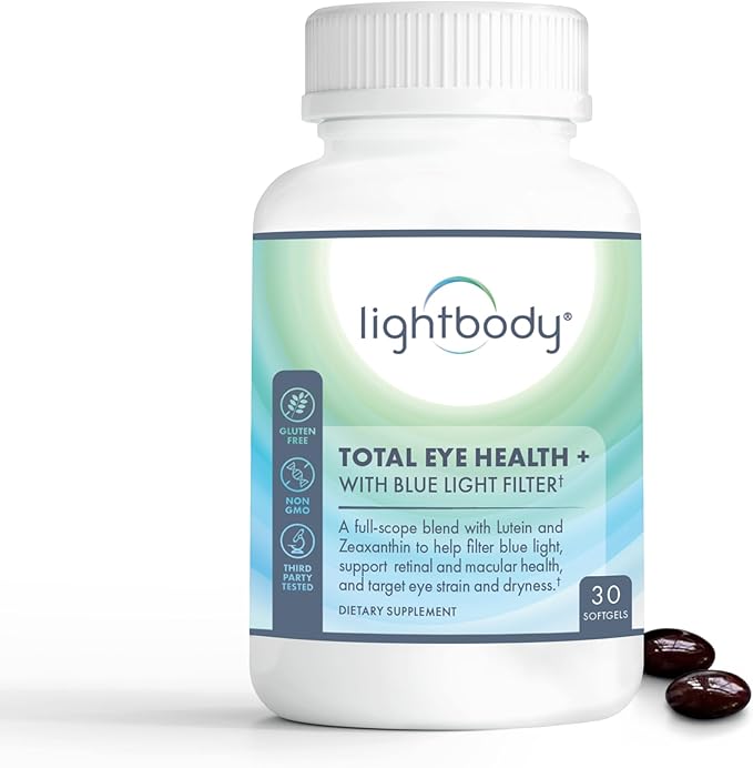 Total Eye Health+ – Lutein and Zeaxanthin Eye Supplements with Plant Extracts for Visual Wellness &amp Daily Comfort – Non-GMO Eye Vitamins for Adults (30 Softgels)