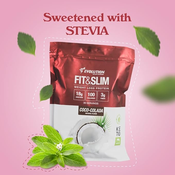 Evolution Advance Nutrition Fit &amp Slim Blend – Grass-Fed Whey Protein Powder for Easy Digestion Keto-Approved Non-GMO Stevia Sweetened Natural Flavor – 2 Pounds (Coco-Colada)