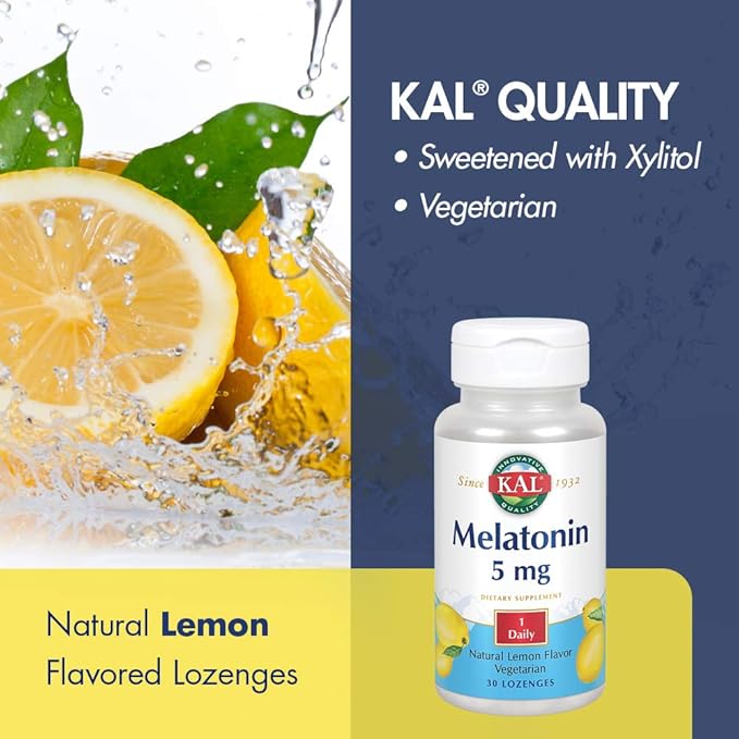 KAL 5 Mg Melatonin Lemon 30 Count | Pack of 2