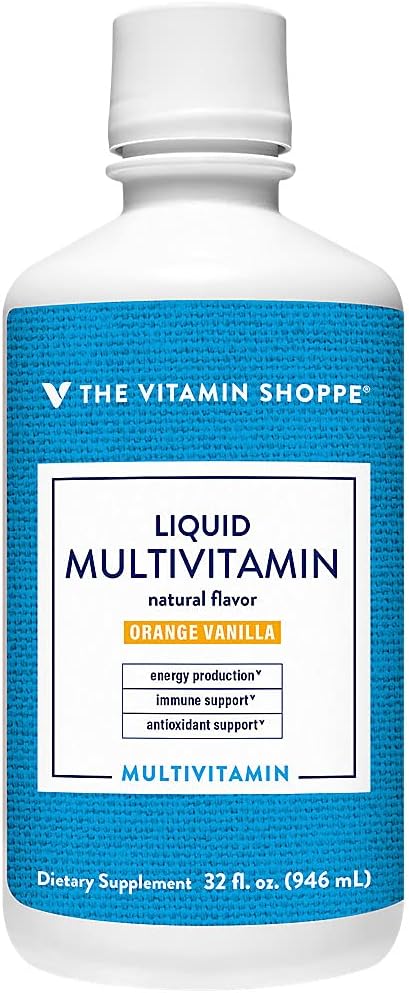 The Vitamin Shoppe Liquid Multivitamin - Easy Absorption Complete Nutrition | Orange Vanilla Flavor | 32 oz | Family Formula
