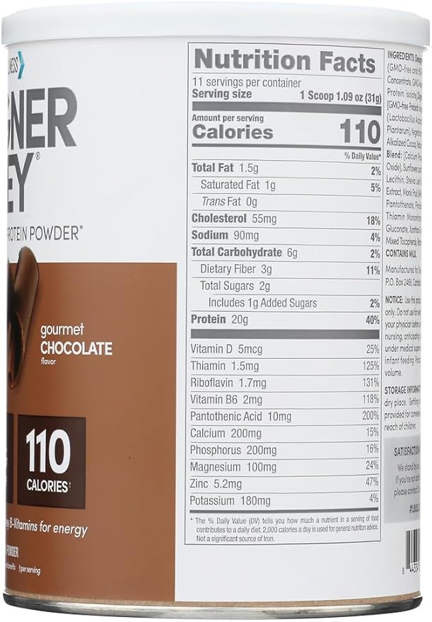 Designer Protein Whey Protein Powder Gourmet Chocolate 12-Ounce (Pack of 2) Canister Made in the USA