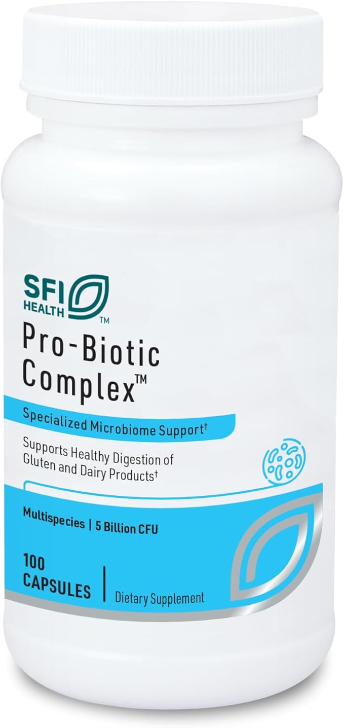 Klaire Labs SFI Health Pro-Biotic Complex - Intestinal Support for Men &amp Women 5 Billion CFU Lactobacillus acidophilus &amp Bifidobacterium bifidum Probiotic Hypoallergenic &amp Dairy-Free (10