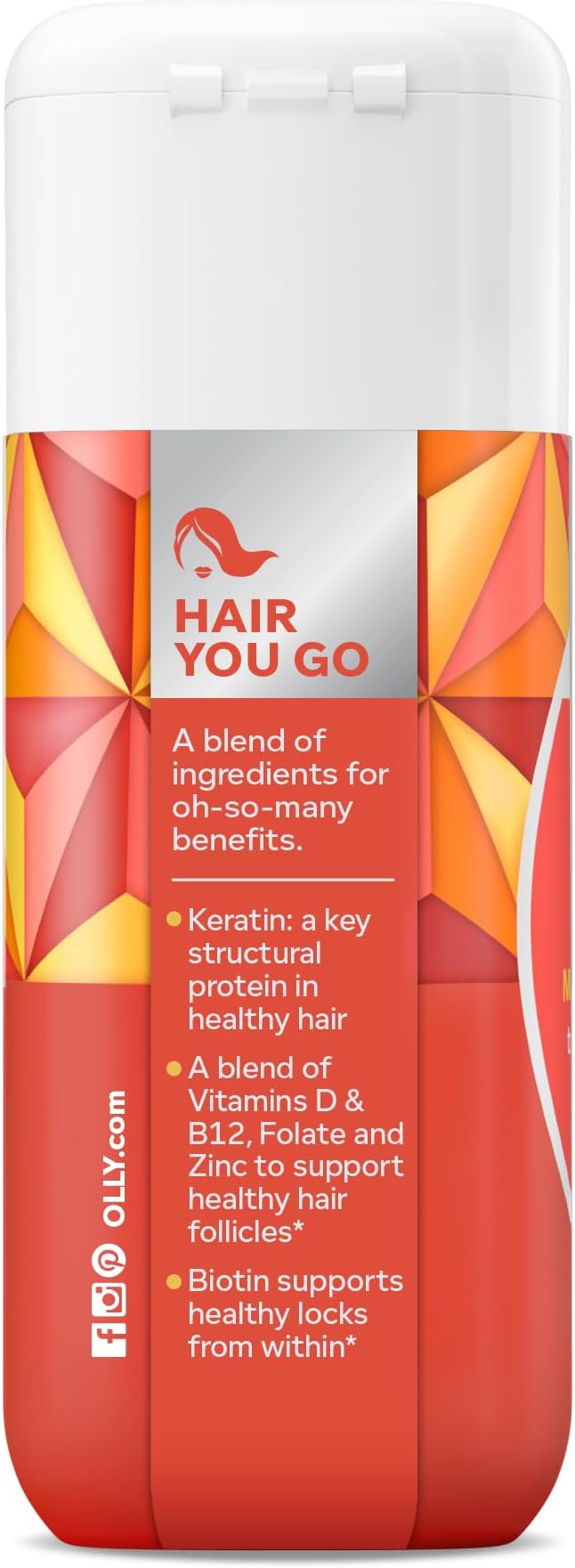 OLLY Ultra Strength Hair SoftgelsSupports Hair HealthBiotinKeratinVitamin DB12Hair-Supplement30 Day Supply - (Packaging May Vary)30 Count (Pack of 2)
