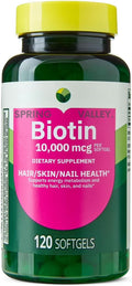 Biotin Hair/Skin/Nails Health Dietary Supplement Softgels Spriing Vallley 10000 mcg - 120 Count (Pack of 1)