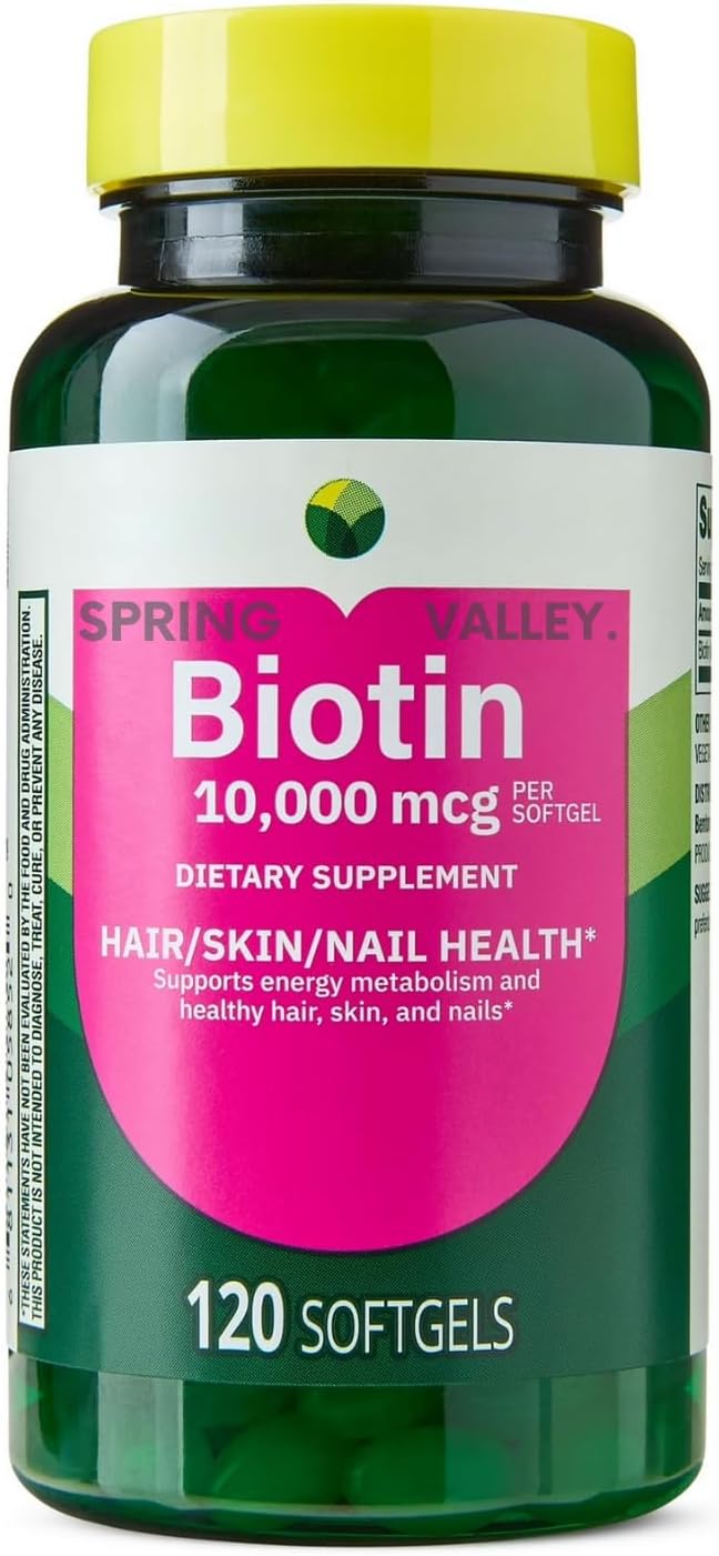 Biotin Hair/Skin/Nails Health Dietary Supplement Softgels Spriing Vallley 10000 mcg - 120 Count (Pack of 1)
