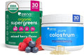Zena Nutrition Organic Supergreens Greens Powder 70+ Superfoods + Pure Colostrum Powder 2000mg Supplement Supports Immune and Digestive Health