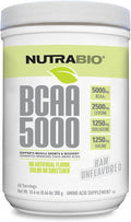 NutraBio BCAA 5000 Powder - Fermented Branched Chain Amino Acids for Muscle Growth &amp Recovery - Natural Flavors Sweeteners and Coloring Vegan Gluten Free - Unflavored 60 Servings