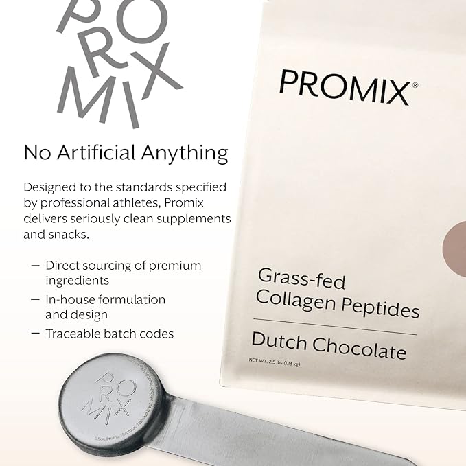 ProMix Nutrition Collagen Peptides Chocolate - Hydrolyzed Collagen Protein Promotes Healthy Skin Bones Joints &amp Recovery Support - Add to Shakes Smoothies - 2.5 Pound (Pack of 1)