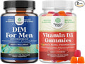 Bundle of DIM Supplement for Men - Diindolylmethane Testosterone Complex with Panax Ginseng Bioperine and Vitamin D3 Gummies for Daily Wellness with 2000IU per Serving Bone Muscle &amp Immune Support