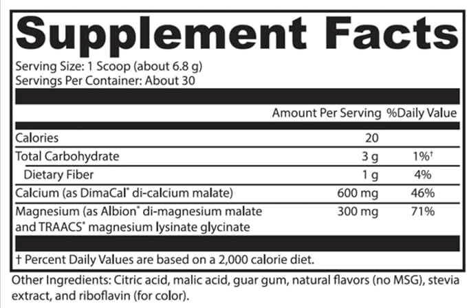 Calcium &amp Magnesium Supplement Pear Flavor Drink Powder - ProGlow Gut Check (30 Servings)