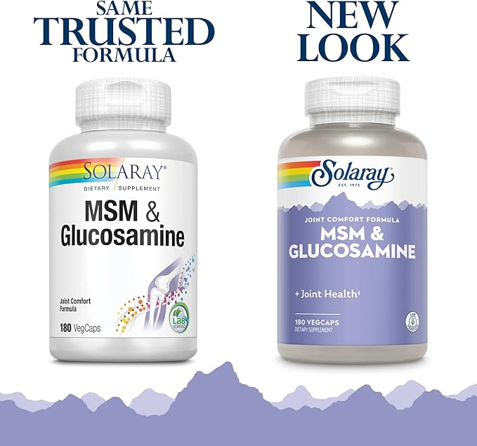 Solaray MSM and Glucosamine Capsules 180 Count