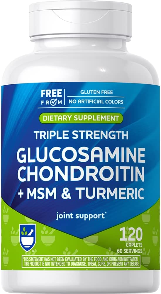 Rite Aid Ts Glucosamine Chon + Msm Caplets 120 Count Supports Healthy Bones and Joints Advanced Formula Non GMO
