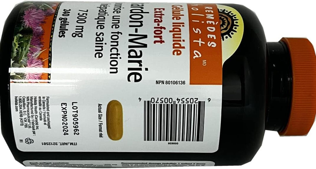 Holista Extra Strength Milk Thistle 250 mg - 240 softgels