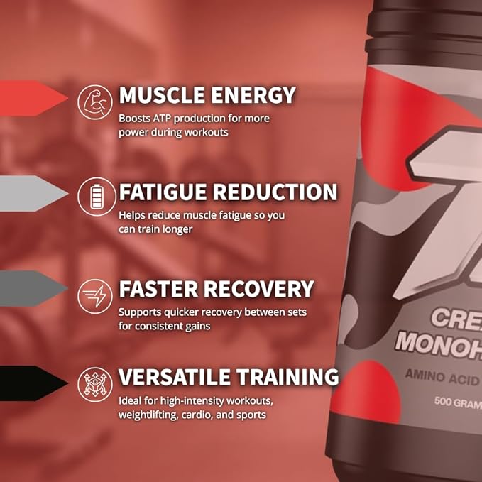 Treigning Lab Creatine Monohydrate Micronized Powder 500g Muscle Building Supplement for Strength Recovery &amp Performance Unflavored 5g per Serving 100 Servings