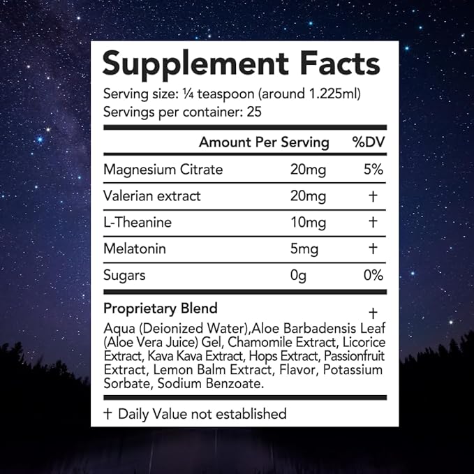 Liquid Sleep Drops – Extra Strength Natural Sleep Aid with Melatonin L-Theanine Valerian and Magnesium – Fast-Acting Non-Habit Forming Berry Flavor 2oz