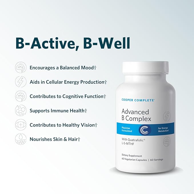 Advanced B Complex. 60 Vegetarian Capsules. Pack of 1. 60 Servings
